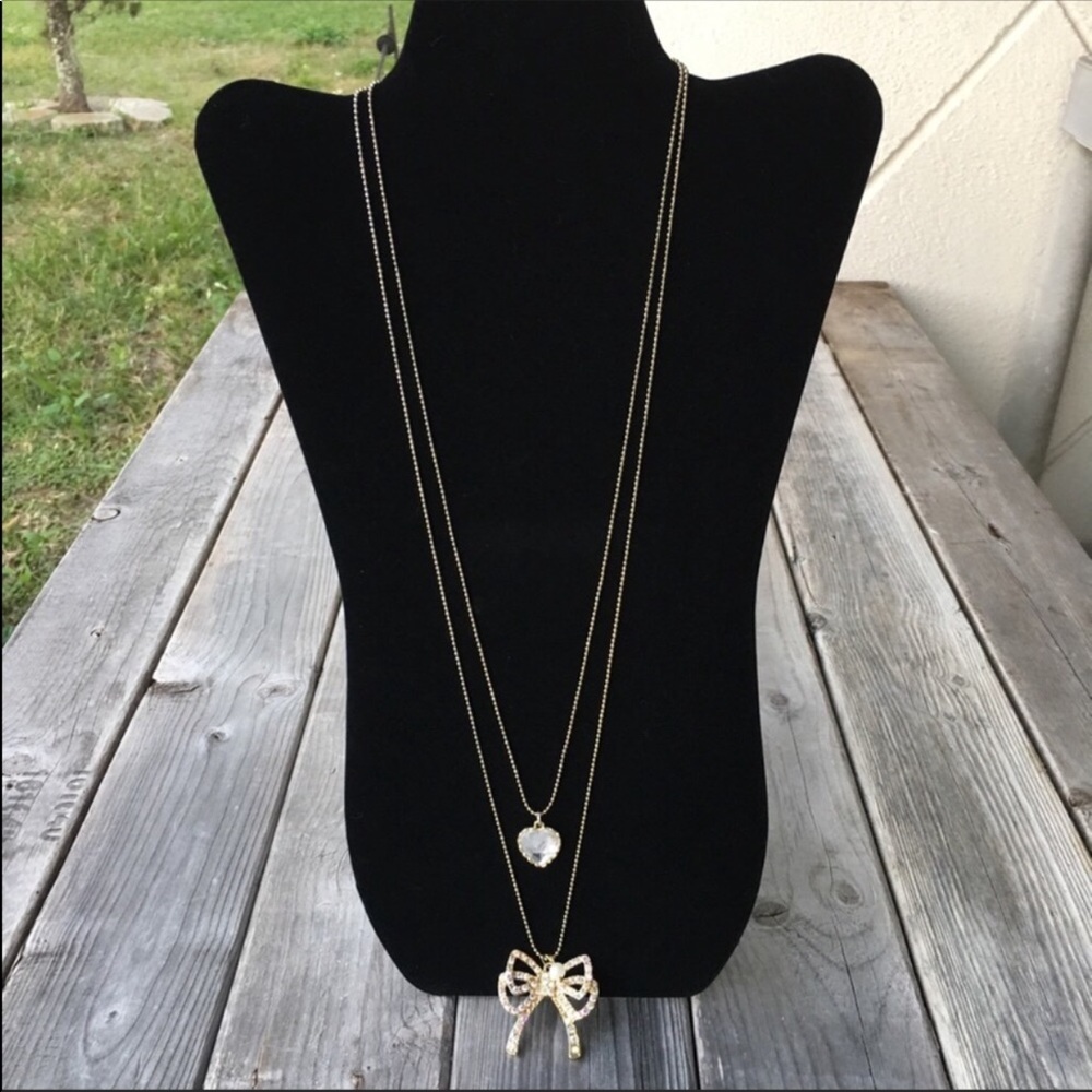 Betsey Johnson 2 strand goldtone chain necklace